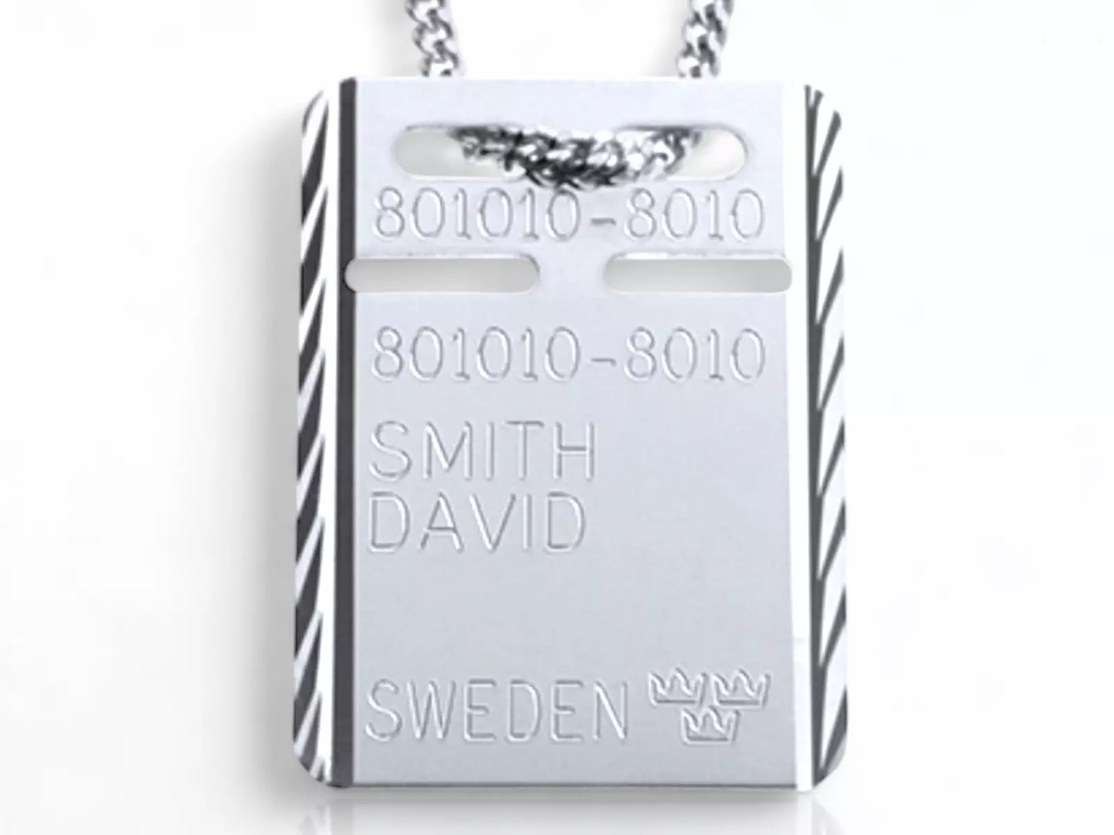 ID-Bricka 18k Vitguld 27mm